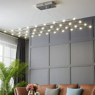 Lattice Sculptural Stainless Steel Chandelier