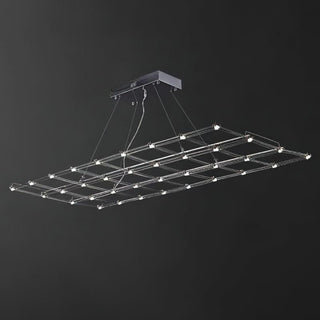 Lattice Sculptural Stainless Steel Chandelier