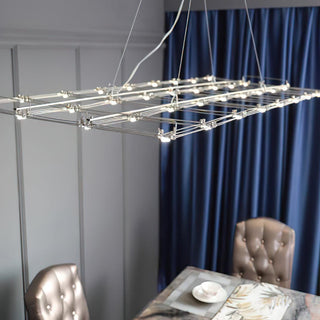 Lattice Sculptural Stainless Steel Chandelier