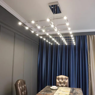 Lattice Sculptural Stainless Steel Chandelier