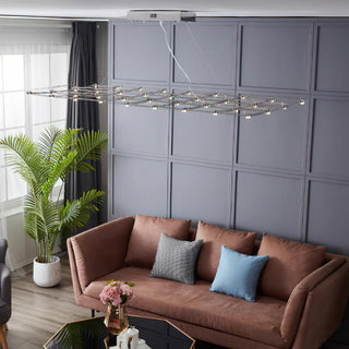 Lattice Sculptural Stainless Steel Chandelier