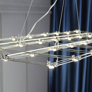 Lattice Sculptural Stainless Steel Chandelier