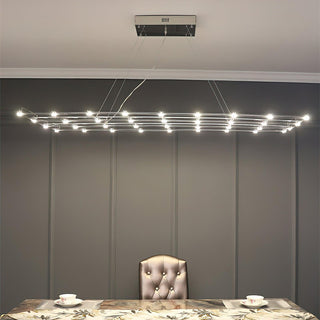Lattice Sculptural Stainless Steel Chandelier