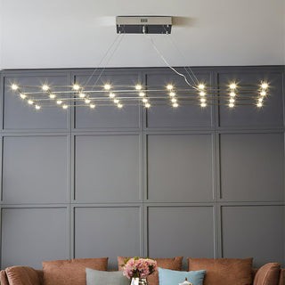 Lattice Sculptural Stainless Steel Chandelier