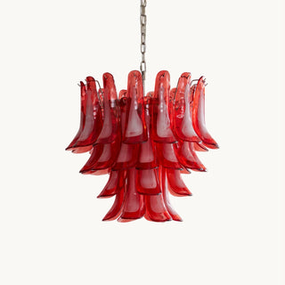 Lattimo Tiered Red Glass Chandelier