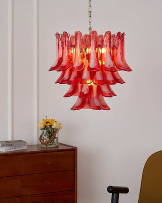 Lattimo Tiered Red Glass Chandelier