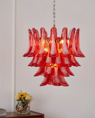Lattimo Tiered Red Glass Chandelier