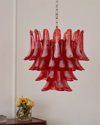 Lattimo Tiered Red Glass Chandelier