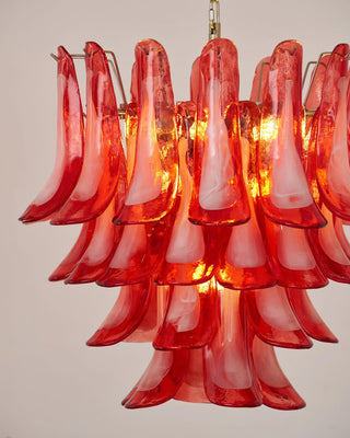 Lattimo Tiered Red Glass Chandelier