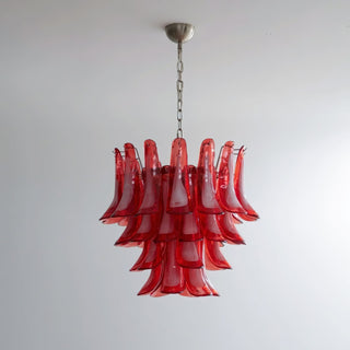 Lattimo Tiered Red Glass Chandelier