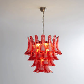 Lattimo Tiered Red Glass Chandelier