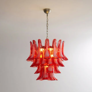 Lattimo Tiered Red Glass Chandelier