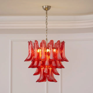 Lattimo Tiered Red Glass Chandelier