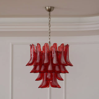 Lattimo Tiered Red Glass Chandelier