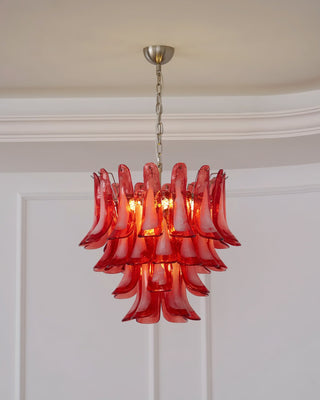 Lattimo Tiered Red Glass Chandelier