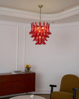 Lattimo Tiered Red Glass Chandelier