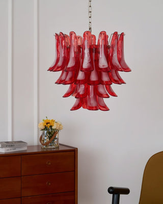 Lattimo Tiered Red Glass Chandelier