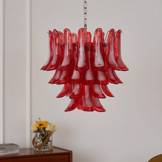 Lattimo Tiered Red Glass Chandelier