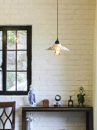 Lenwade Vintage Glass Metal Pendant