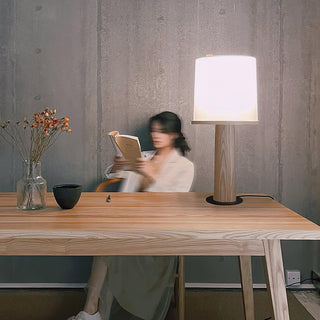 Vesper Minimalist Wood Table Lamp