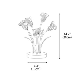 Lily Blossom Floral Glass Table Light