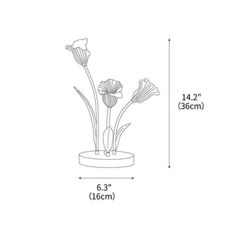 Lily Blossom Floral Glass Table Light