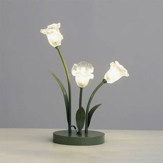 Lily Blossom Floral Glass Table Light