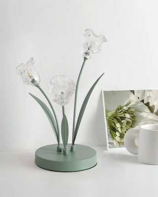 Lily Blossom Floral Glass Table Light