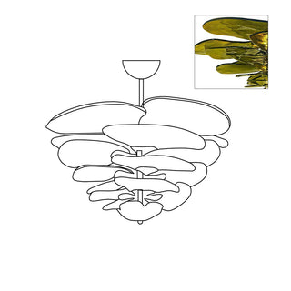 Lilypad Layered Amber Glass Disc Chandelier