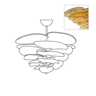 Lilypad Layered Amber Glass Disc Chandelier