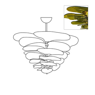 Lilypad Layered Amber Glass Disc Chandelier