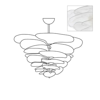 Lilypad Layered Amber Glass Disc Chandelier