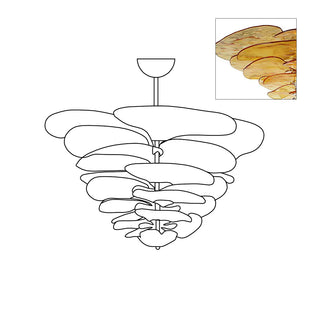 Lilypad Layered Amber Glass Disc Chandelier