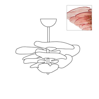 Lilypad Layered Amber Glass Disc Chandelier