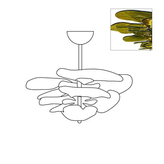 Lilypad Layered Amber Glass Disc Chandelier
