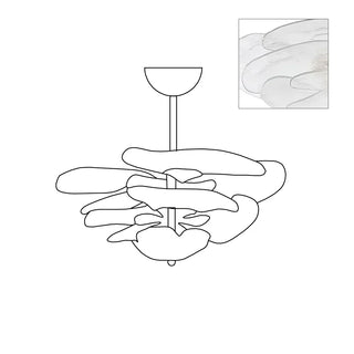 Lilypad Layered Amber Glass Disc Chandelier