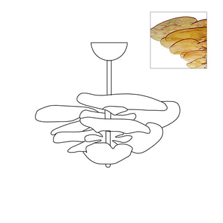 Lilypad Layered Amber Glass Disc Chandelier