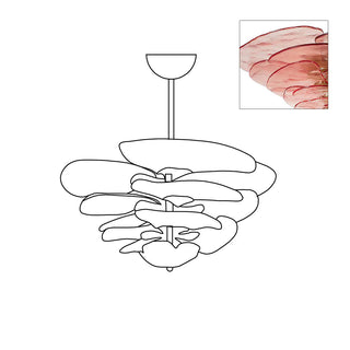 Lilypad Layered Amber Glass Disc Chandelier