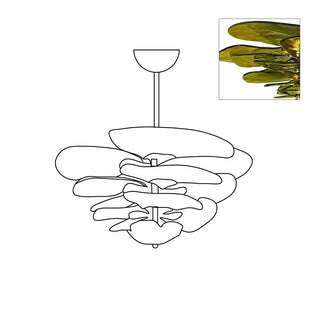 Lilypad Layered Amber Glass Disc Chandelier