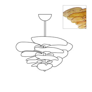 Lilypad Layered Amber Glass Disc Chandelier