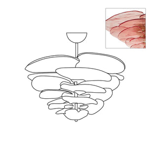 Lilypad Layered Amber Glass Disc Chandelier