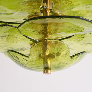 Lilypad Layered Amber Glass Disc Chandelier