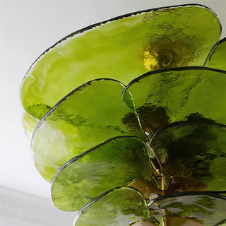 Lilypad Layered Amber Glass Disc Chandelier