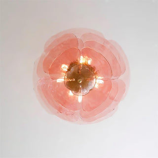 Lilypad Layered Amber Glass Disc Chandelier