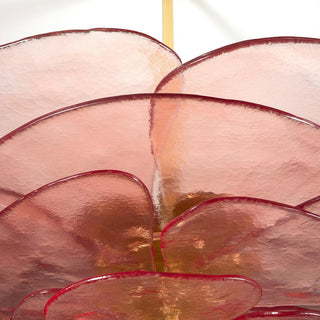 Lilypad Layered Amber Glass Disc Chandelier