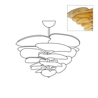 Lilypad Layered Amber Glass Disc Chandelier
