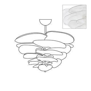 Lilypad Layered Amber Glass Disc Chandelier