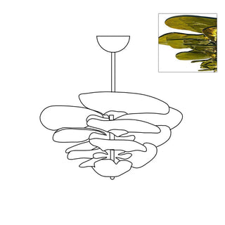 Lilypad Layered Amber Glass Disc Chandelier