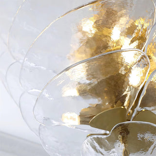 Lilypad Layered Amber Glass Disc Chandelier
