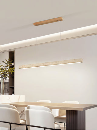 Imiror Minimalist Travertine Linear Pendant - Blowlighting